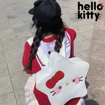Раница Sanrio Hello Kitty модел Аниме, женски студентски ученически чанти, Cartoony пътен раница с голям капацитет, чанта през рамо за подарък на наградата