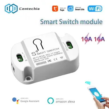 10A 16A Sasha Wifi Smart Switch Таймер-комутатор групово Дистанционно управление на домашна автоматика САМ Ключа за лампата Умен дом Алекса Google Home