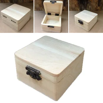 1бр Кутия За Съхранение на Ремесленная Кутия за Подарък Кутия за Домашно Домакинство Органайзер Опаковка От обикновено Дърво Дървен Подарък Натурална Кутия За Съхранение