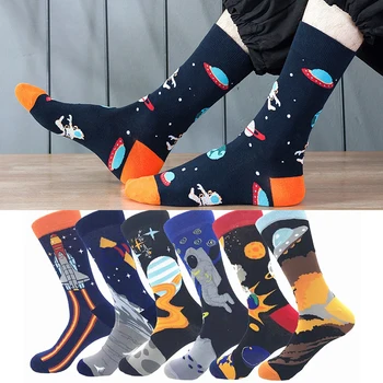 2021 есенни и зимни нови космически чорапи 1 творчески памучни чорапи чифт чорапи-тръби мультяшные чорапи-извънземните