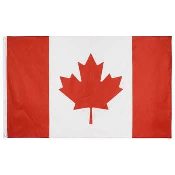2024 Нов полиестер Канада и Канадския флаг 3x5 фута външни двустранни тежки канадски националните флагове на страните с нашитыми полосатыми