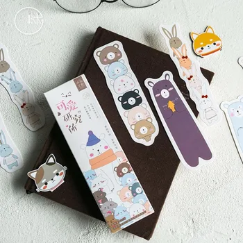 30шт Маркерная книга Сладък котка Семейна картичка Ученически пособия Карикатура набор маркиране на Канцеларски материали, офис