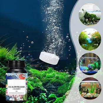 30шт Хапче за аквариум с водна трева за растенията Co2, хапчета за естественото отделяне на въглероден двуокис, таблетки-решетки за водни растения в аквариуми