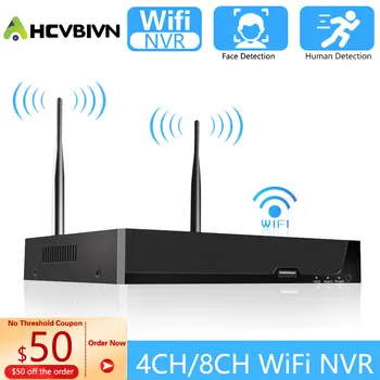 3MP 5MP WiFi NVR H. 265 Безжична Мрежова Аудио-видео Рекордер За IP Наблюдение Камера за Сигурност Откриване на Движение Автоматично Съвпадение XM