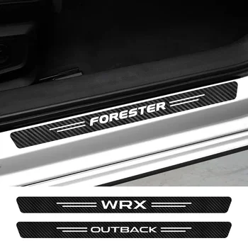 4ШТ Праг на Вратата на Колата Защитни Стикери за Украса Автоаксесоари За Subaru Forester Ascent Legacy Outback XV WRX