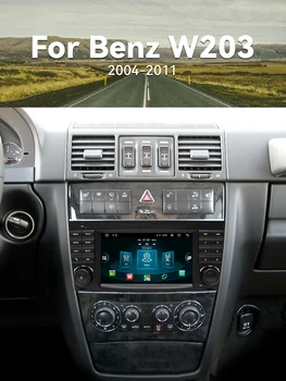 8 + 128 GB Carplay Android 12 Автомобилен Радиоплеер За Mercedes/Benz W203 W209 W219 A-Class A160, C-Class C200 CLK200 GPS IPS DSP