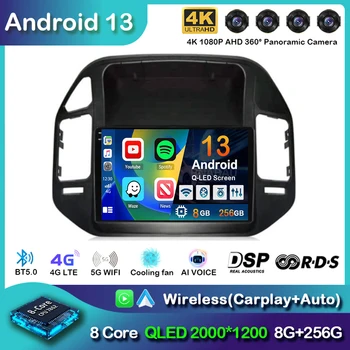 Android 13 Carplay Auto Автомагнитола За Mitsubishi Pajero 3 V70, V60 1999-2006 Мултимедиен Плейър GPS Навигация Стерео 2din