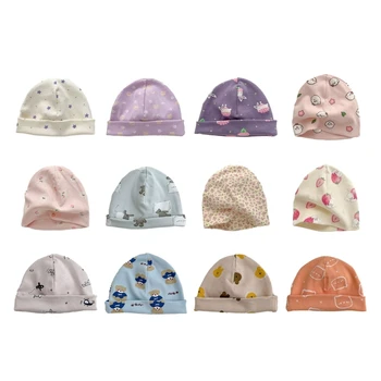 B2EB Больничная шапчица за новородено, удобни детски шапки за момчета и момичета, Ветрозащитная шапчица с принтом, Дишаща, топла превръзка на главата