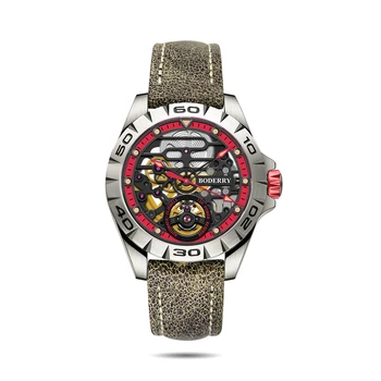 BODERRY Мъжки Автоматично часовника 42 мм Титанови часовници Механични ръчни часовници Sport на 50 м Водоустойчивост Сапфировые Флуоресцентни Hangzhou 7500