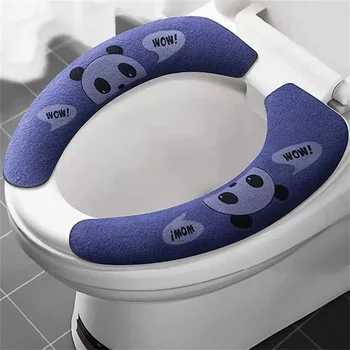 Cartoony калъф за седалката на тоалетната чиния, моющийся подложка за седалката на тоалетната чиния в банята, скъпа многократна употреба мека гъста лепкава подложка за седалката на стульчаке