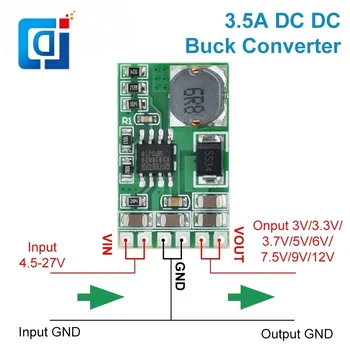 JCD 3.5 A Модул преобразувател на постоянен ток стъпка надолу Регулатор на напрежение Такса 4,5 В-27, преди 3 3,3 3,7 5 6 7,5 9 В 12 В DD2712sa