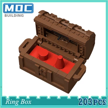 MOC Строителни блокове Кутия за пръстените на гърдите Подарък Тухлена модел Кутия за пръстените на Свети Валентин, Годеж, екстремни Креативен Коледен Подарък