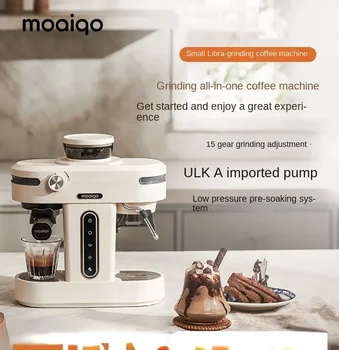 Moqiao K1 полуавтоматична италианска кафемашина за приготвяне на концентрирана млечна пяна, вградена машина за мелене на американския 220 В