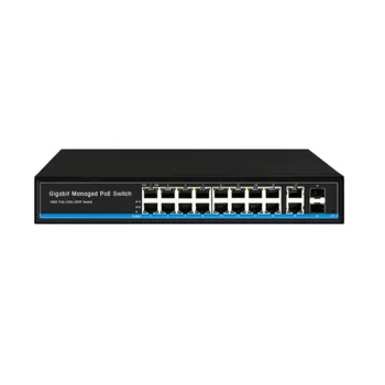 OEM-Сървъри, Мрежова 2-Gigabit Възходящ Канал 16 Портове 10/100/1000 М Gigabit ethernet Превключвател Ethernet POE с 2 SFP Порта