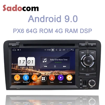 PX6 2 din Android 11,0 радиото в автомобила 8 ядрени 4 GB RAM памет 64G ROM Авто DVD плейър за AUDI A3 2003-2013 S3 RS3 радио GPS, Glonass карта