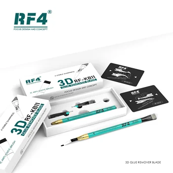 RF4 НОВО 3D Нож За Премахване на лепило IC Антистатик Четка 2 в 1 с Двойна Глава С 4 Сменяеми Форма на Главите RF-KB11