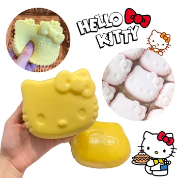 Sanrio Hello Kitty Преса Toy Имитация на артефакт декомпресия хляб, бавен отскок, бебешки играчки, играчки за облекчаване на стреса възрастни