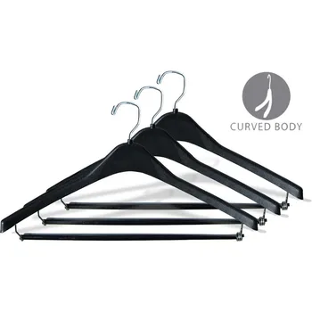 The Great American Hanger Company Сверхпрочная черна пластмасова закачалка за дрехи с фиксирующей колан за панталони, кутия с размери 100 1/2 инча