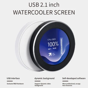 USB 2,1-Инчов Екран Watercool 480x480 IPS Вторичен Екран 2,1 