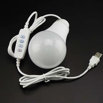 USB led лампа за четене, ночники, преносими домашни енергоспестяващи лампи за къмпинг на открито, 5, затемняющие крушка с лъжичка