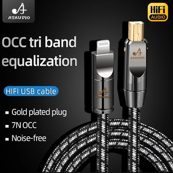 USB кабел HiFi Светкавица-Тип B за усилвател КПР Hi-end 7N OCC USB A-B A-C B-C C-C Конектор Lightning-C Jack аудио кабел