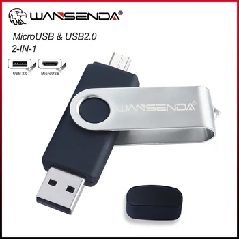 WANSENDA OTG USB Флаш памет Метална Флаш памет 8 GB 16 GB 32 GB 64 GB 128 GB, 256 GB Стик 2 В 1 microUSB Memory Flashdisk
