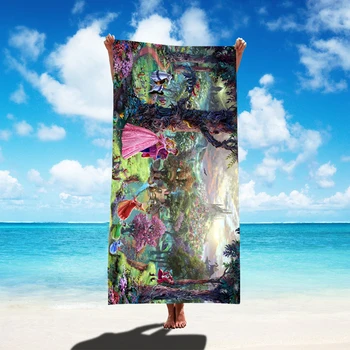 Аврора (Спящата красавица) хавлии за Баня Секси плажна кърпа от микрофибър, Гъба за дома, Хавлии за къпане, за деца и възрастни 75x150 см