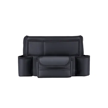 Авто джоб за съхранение на вещи между седалки с подстаканником, кола за салфетки, универсален автомобилен джоб-органайзер за чанти, черен
