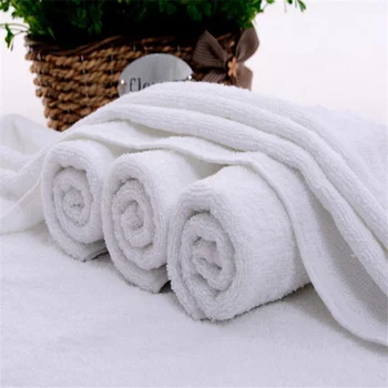 Бяла хавлиена кърпа от чист памук за грижа за краката, еднократно абсорбирующее дълга кърпа за баня 60 г