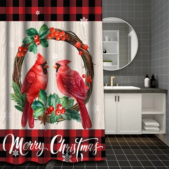 Весела Коледа Снежна Завеса За Къпане Душ Завеса За Душа В Банята Водоустойчива С 12 Куки Home Deco Безплатна Доставка