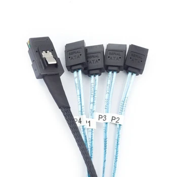 Високоскоростен кабел за свързване MINI SAS СФФ-8087 с 4 порта SATA сървър