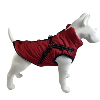 Водоустойчив яке за кучета, зимни топли дрехи за малки и големи кучета, жилетки за кутрета на мълния