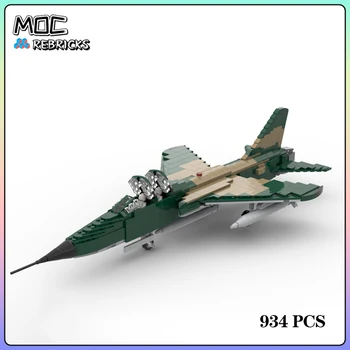 Военен F-105G Wild Weasel в мащаб 1:35 Свръхзвуков Изтребител-бомбардировач MOC Building Block Kit Assembly Модел САМ Дисплей Играчки Подаръци