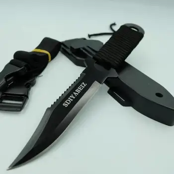 Военно-тактически ножове с фиксирано острие, Стоманена дръжка 7CR14Mov, Прави Ножове, Туристически Тактически Ножове, Джобен Ловен нож за оцеляване EDC