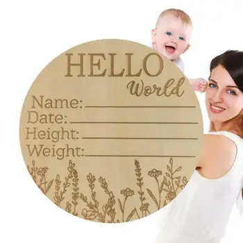 Гравиран знак области на раждане, обявяване на раждане, посрещат с детска картичка, дървени картичка, направена със собствените си ръце, подарък при раждане, детски сценична картичка