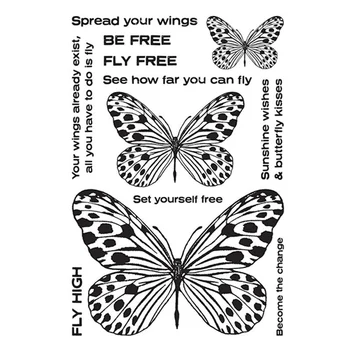 Да изправите крила, прозрачни печати, пеперуди, прозрачен силиконов печат за албума за scrapbooking, производство на декоративни картички X4