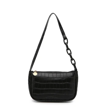 Дамски чанта през рамо, ежедневни чанти-скитник през рамо, чантата, дамски дизайнерска чанта с високо качество с шарките на крокодилска кожа.