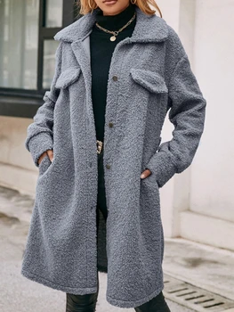 Дамско палто Корейската версия, новост, дантелени плюшени сака, модерен зимни градинска облекло, елегантно темпераментное палта, дамски дрехи