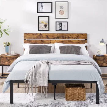 Двойно легло на метална платформа с дървени таблата