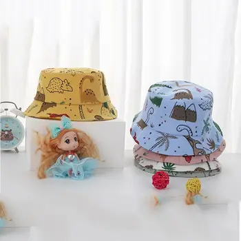 Детска шапчица-кофа с модел на динозавър, детска шапка от слънцето с хубави домашни любимци, детска шапка рибар, лятна панама за деца, шапка-панама