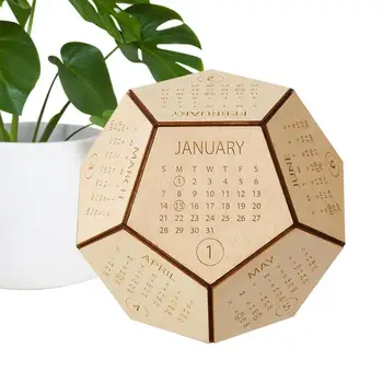 Дървен календар, застанал под формата на куба във формата на т.н, Забавен Настолен Календар, Естетичен Декор на масата, Подаръци за мъже и жени, служители