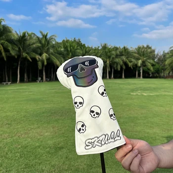 Дървени капаци за стикове за голф серията Laser 1 / F / H прическа на водача на голфа Очила с червена подметка Комплект шапки за голф с черепа
