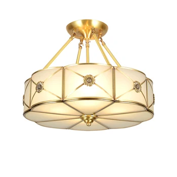 Европейският Ретро Медни тавана лампа, Американската Промишлена Ретро Кръгла лампа, лампа за дневна, спалня, кухня, тераси.