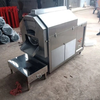 Електрическа машина за печене на ядки с мощност 1500 W, печене на кестени, кафе на зърна, фъстъци, машина за печене на ролките от неръждаема стомана