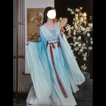 Женствена рокля Hanfu в китайски стил, традиционна и елегантна бродирани принцеса, Източна Фея, cosplay, с танци на Династията Сун JYYS