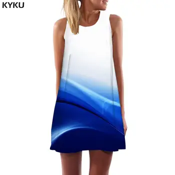 Женствена рокля с наклон на марката KYKU, абстрактна, майк, Кошмарен Плажен роман, Дамски дрехи в корейски стил, Елегантни Новости Големи размери