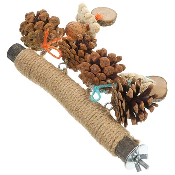 Жердочка за папагал в клетка от дърво, жердочка за дресура на птици с дъвченето играчка за рязане
