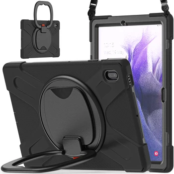 За Samsung Galaxy Tab S7 FE 12.4 2021 SM-T730 T735 T736 Калъф Kids Safe Armor устойчив на удари PC Силиконова Hybrid Поставка За Таблет Cove