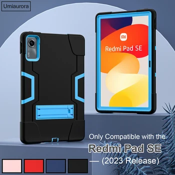 За Xiaomi Redmi Pad SE 11 инча 2023 Калъф детски силиконов КОМПЮТЪР Хибрид устойчив на удари калъф Funda Full Body Stand Armor Калъф за таблет Shell