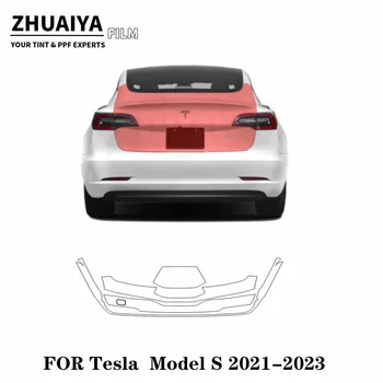 За задния люк на Tesla Model S Защитно фолио PPF 8mil 2021 2022 2023 фолио за каросерията на автомобила